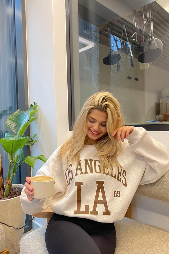 Los Angeles Sweatshirt Bej Melanj