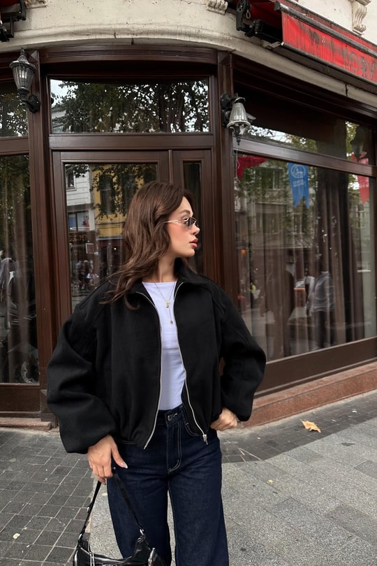 Bel Lastik Bomber Mont Siyah