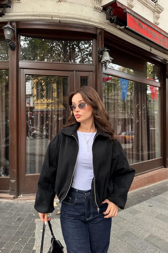Bel Lastik Bomber Mont Siyah