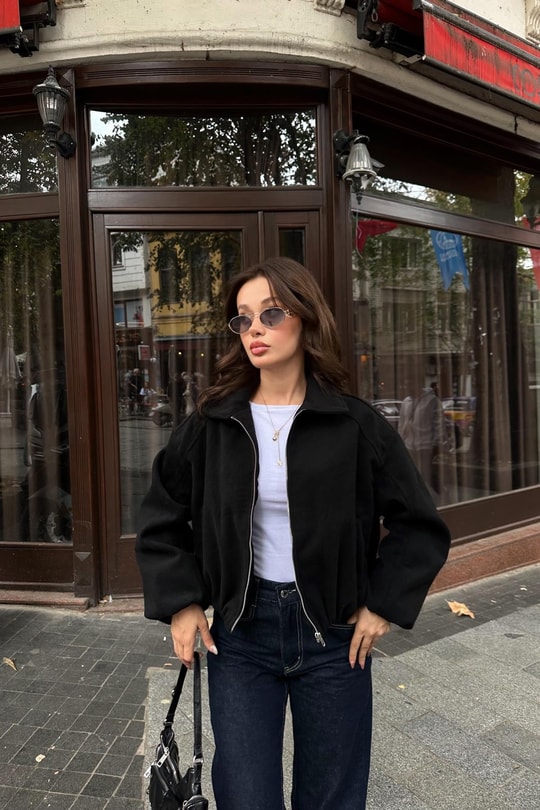 Bel Lastik Bomber Mont Siyah
