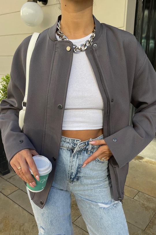 Çıtçıt Casual Bomber Mont Füme