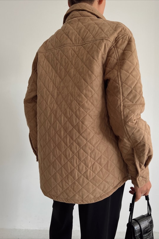 Kapitone Çıtçıtlı Mont Camel
