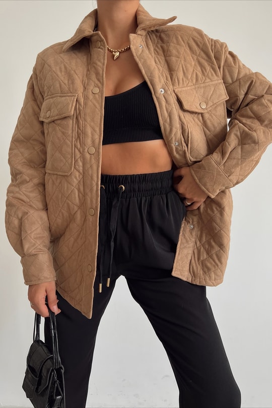 Kapitone Çıtçıtlı Mont Camel
