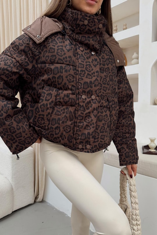 Kısa Leopar Şişme Mont LEOPAR DESEN