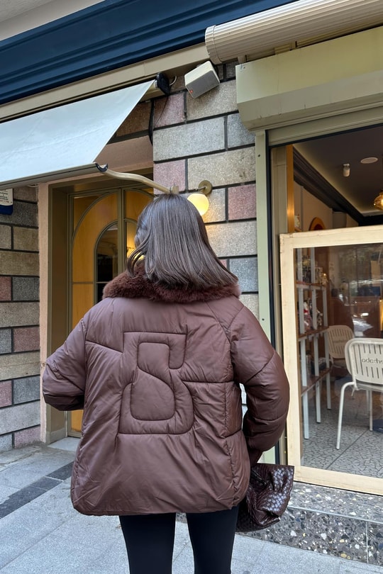 Kürk Yaka Puffer Mont Kahve