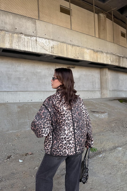 Leopar Puffer Mont Camel