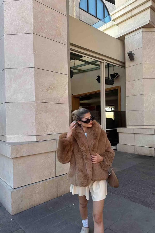 Luxury Suni Kürk Kahve