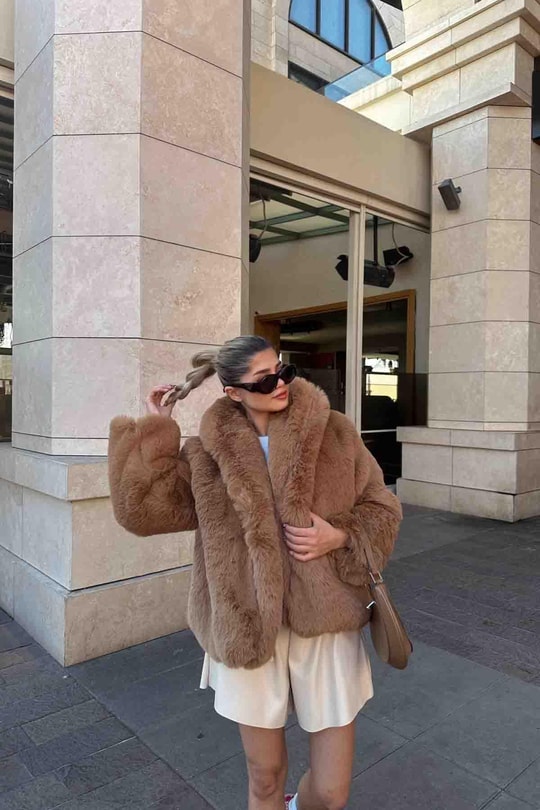 Luxury Suni Kürk Kahve