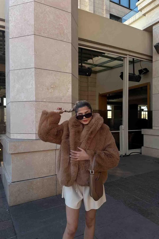 Luxury Suni Kürk Kahve