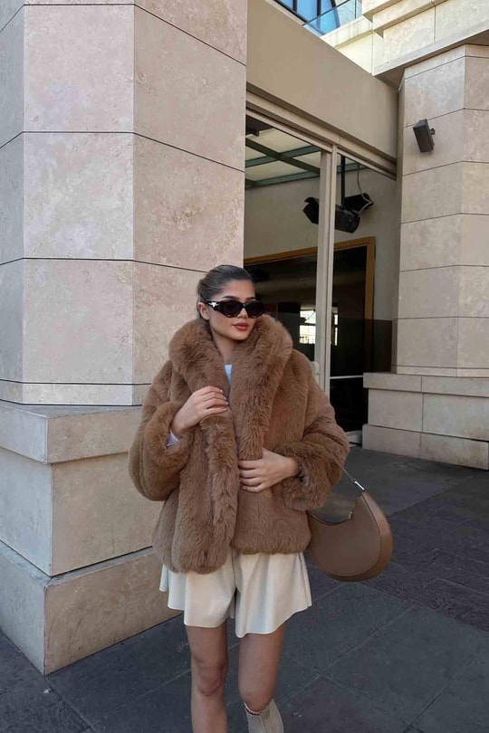 Luxury Suni Kürk Kahve