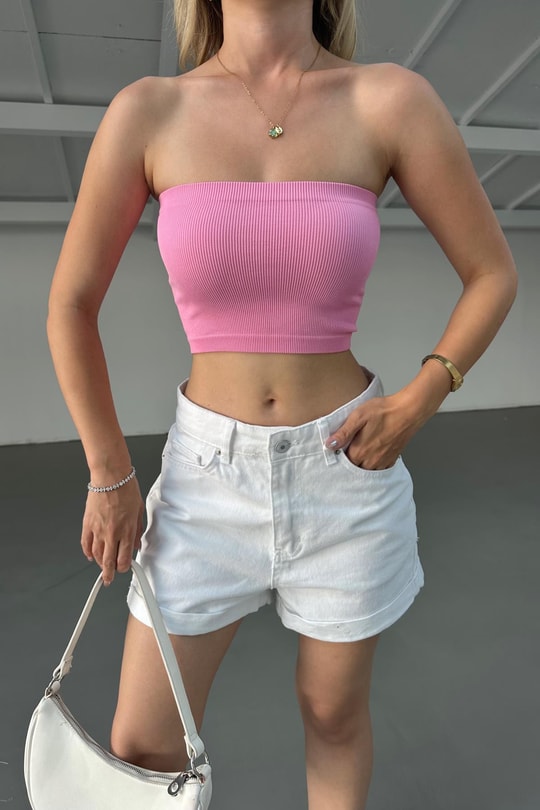 Kaşkorse Straplez Şeker Pembe