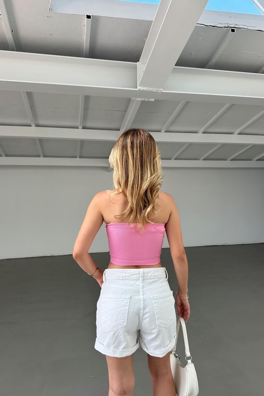 Kaşkorse Straplez Şeker Pembe