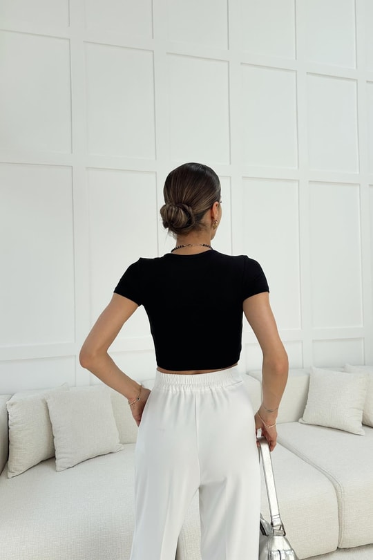 Modal Crop Top Siyah