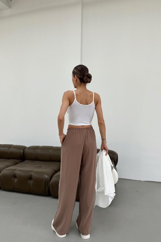 Bağcııklı Tensel Pantolon Camel
