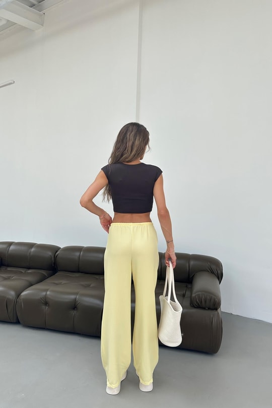 Bağcıklı Floud Pantolon Sarı