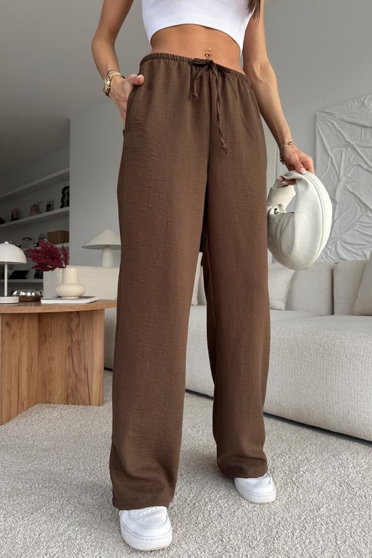 Bağcıklı Pantolon Kahve