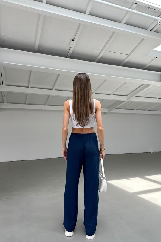 Bağcıklı Pantolon Lacivert