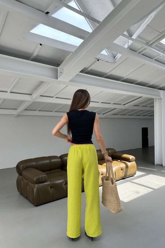 Bağcıklı Pantolon Yağ Yeşili
