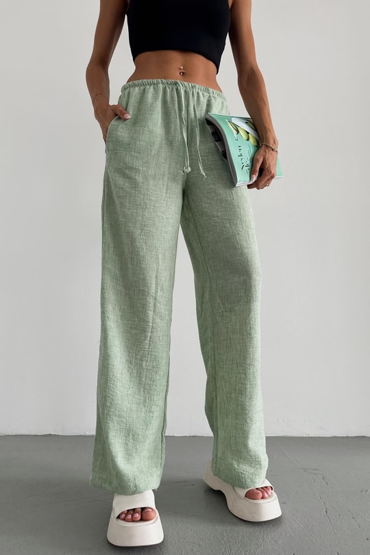 Bağcıklı Pantolon Yeşil