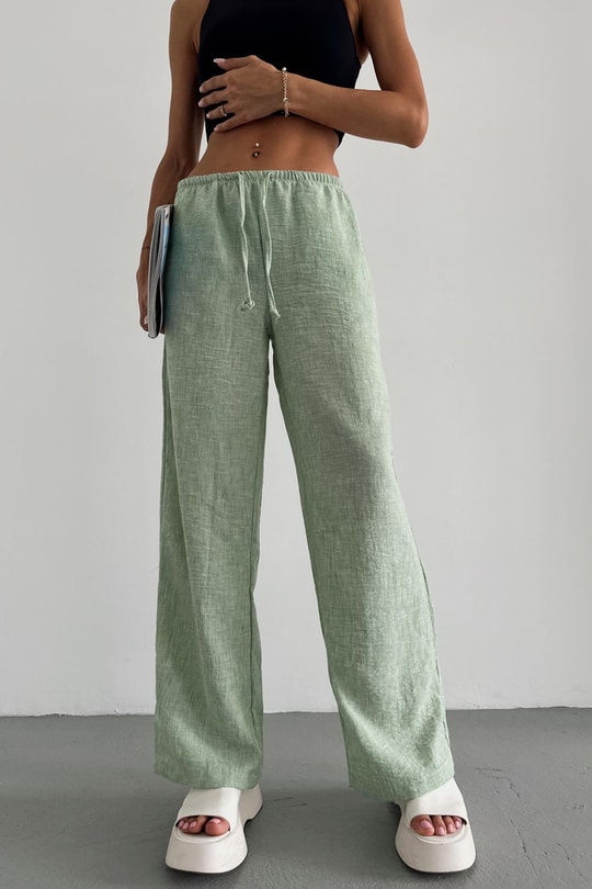 Bağcıklı Pantolon Yeşil