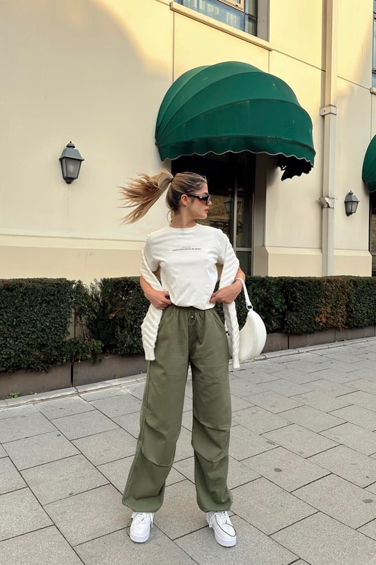 Basic Paraşüt Pantolon Haki