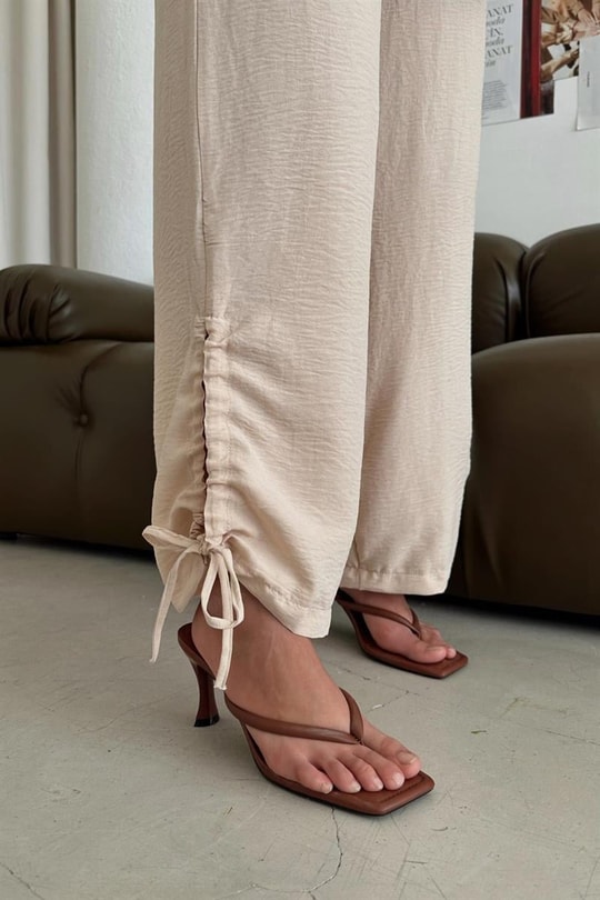 Büzgülü Summer Pantolon Taş