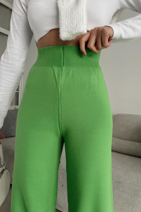 Color Triko Pantolon Fıstık Yeşili