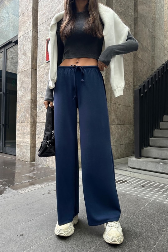 Düşük Bel Modal Pantolon Lacivert