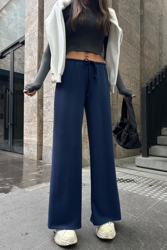 Düşük Bel Modal Pantolon Lacivert