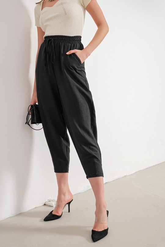 Elastik Jogger Pantolon Siyah