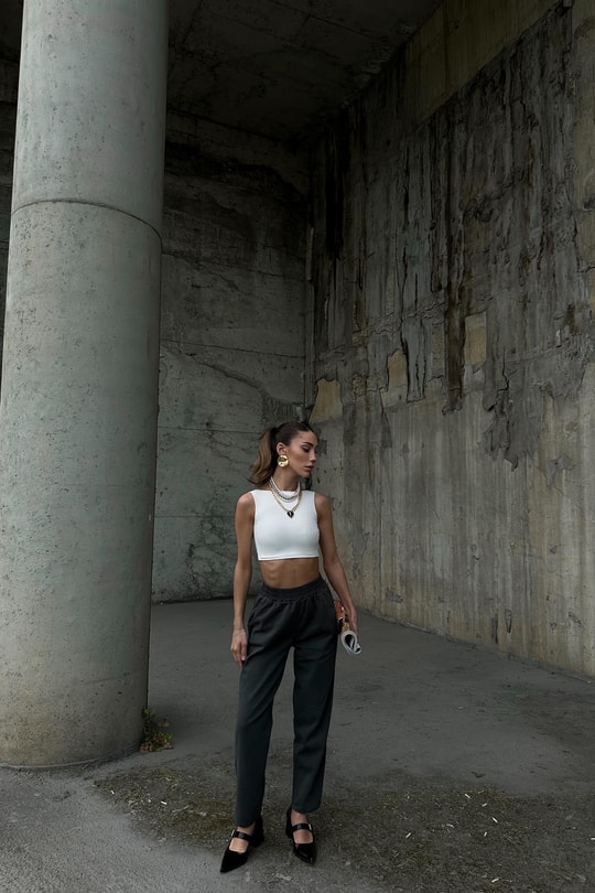 Gabardin Pantolon Füme