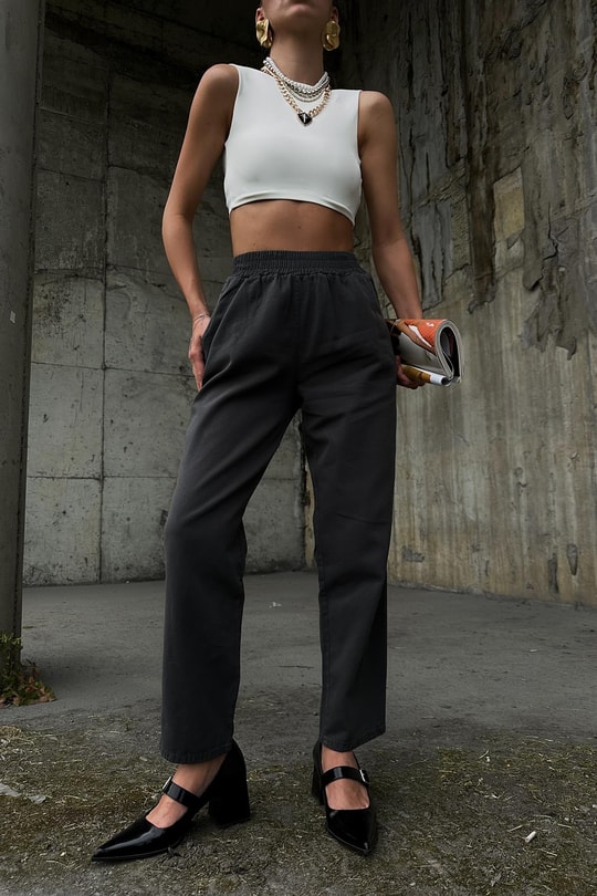 Gabardin Pantolon Füme