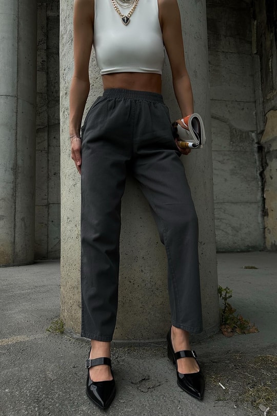 Gabardin Pantolon Füme