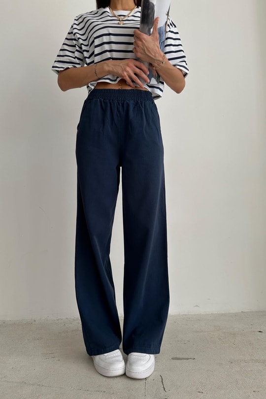 Gabardin Pantolon Lacivert