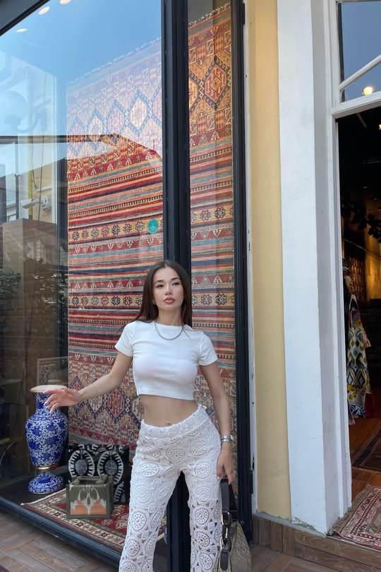 Güpürlü Tasarım Pantolon Bej