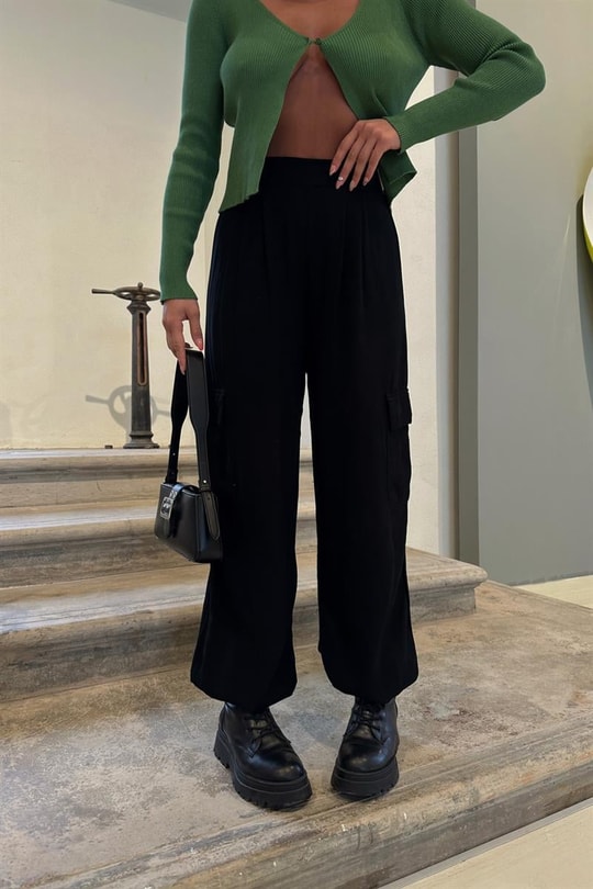 Jogger Elastik Bel Pantolon Siyah