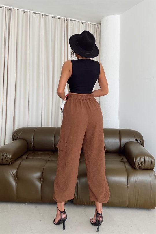 Kargo Cepli Jogger Relax Pantolon Kahve