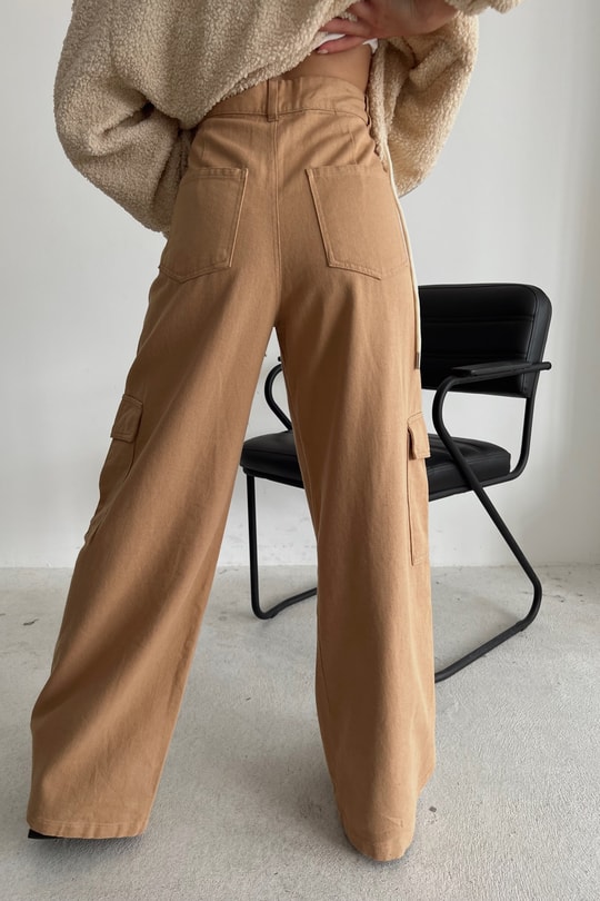 Kargo Cepli Relax Pantolon Camel
