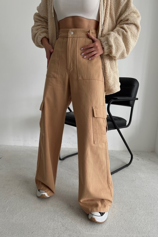 Kargo Cepli Relax Pantolon Camel