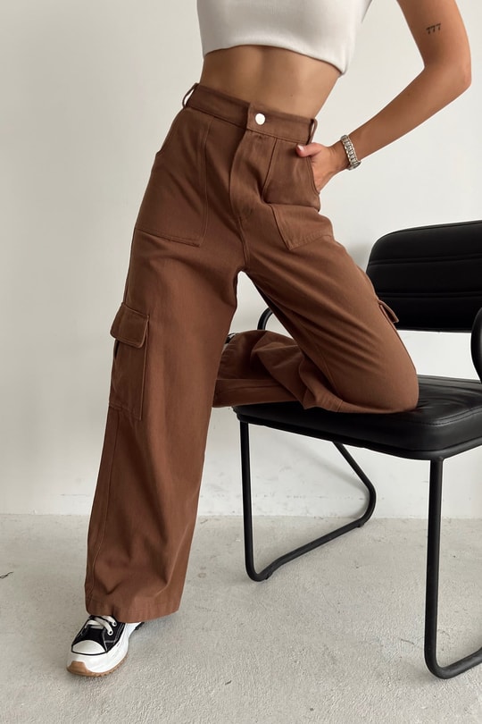 Kargo Cepli Relax Pantolon Kahverengi