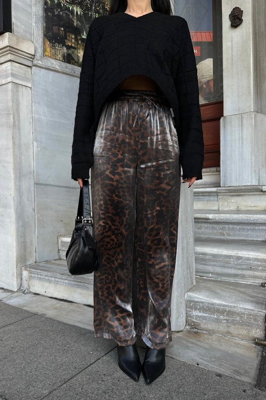 Leopar Saten Pantolon LEOPAR DESEN