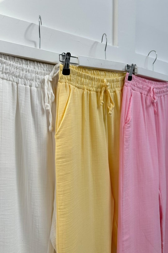 Müslin Pantolon Pembe