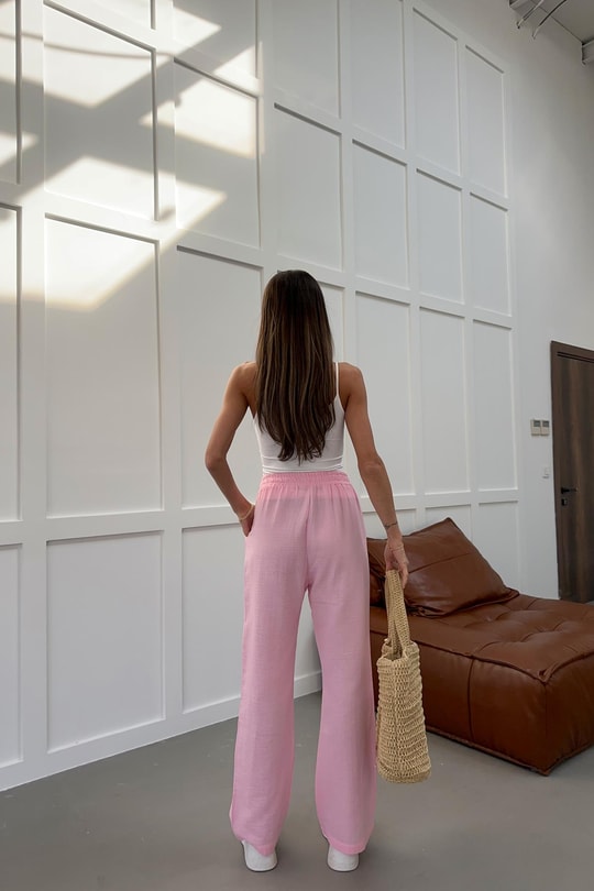 Müslin Pantolon Pembe
