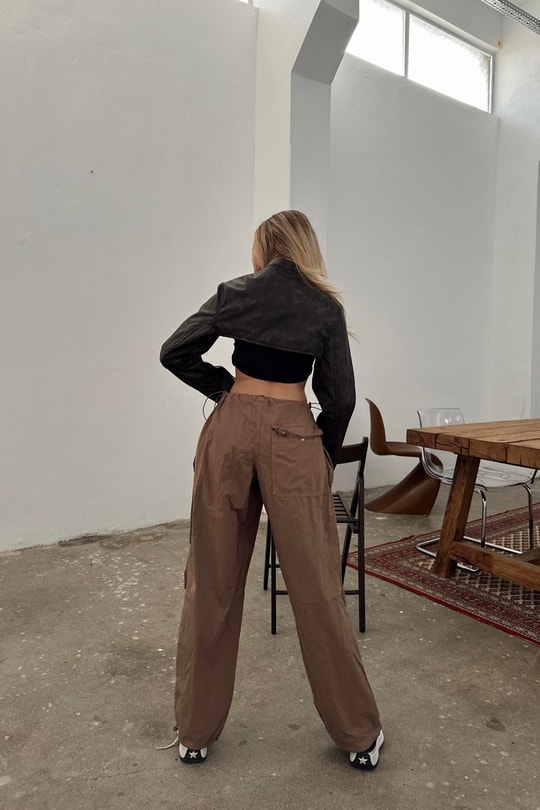 New Parasut Pantolon Kahve