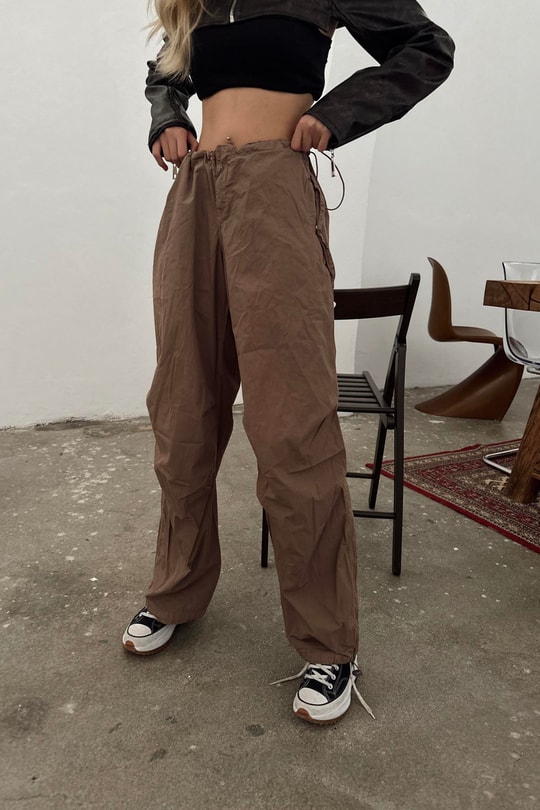 New Parasut Pantolon Kahve