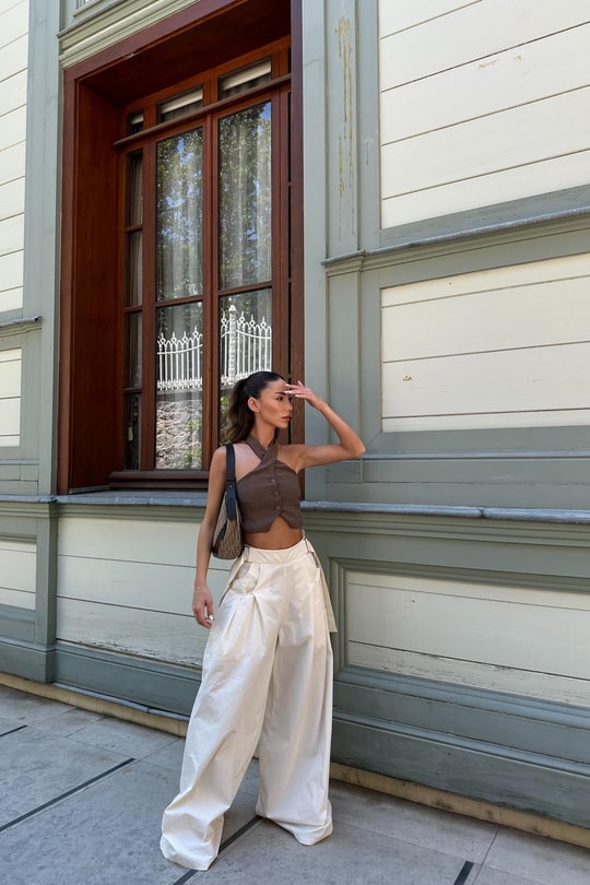 New Street Pantolon Ekru