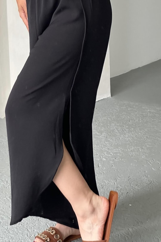 Oval Paça Şalvar Pantolon Siyah