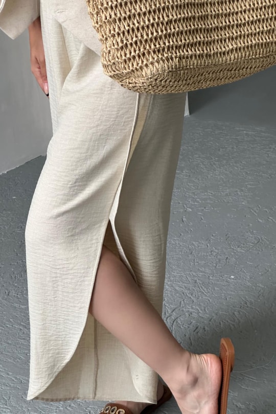 Oval Paça Şalvar Pantolon Taş
