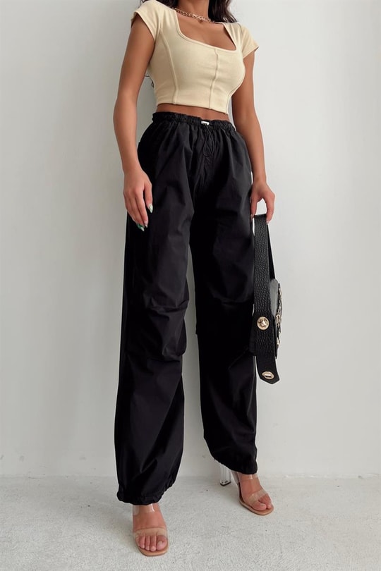 Paraşüt Jogger Pantolon Siyah