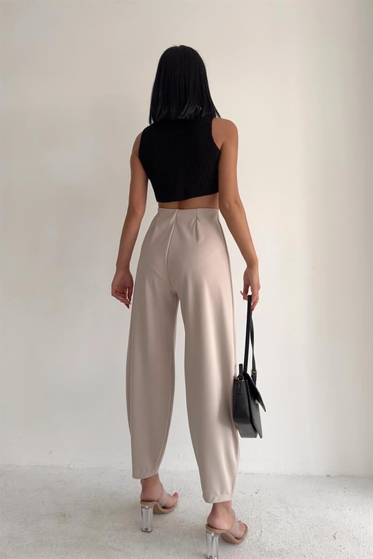 Pensli Carrot Fit Pantolon Taş